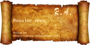 Reszler Anna névjegykártya
